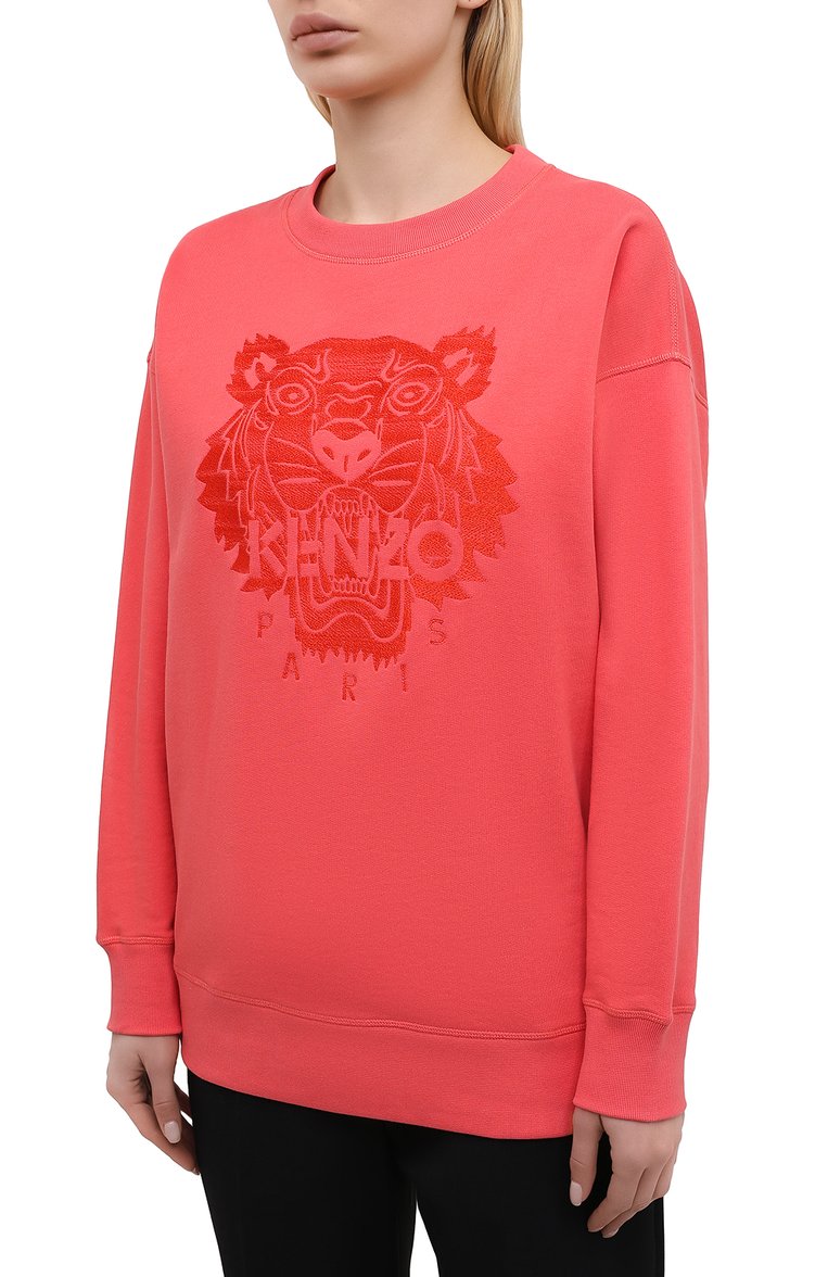 Женский розовый хлопковый свитшот KENZO купить в интернет-магазине ЦУМ ...