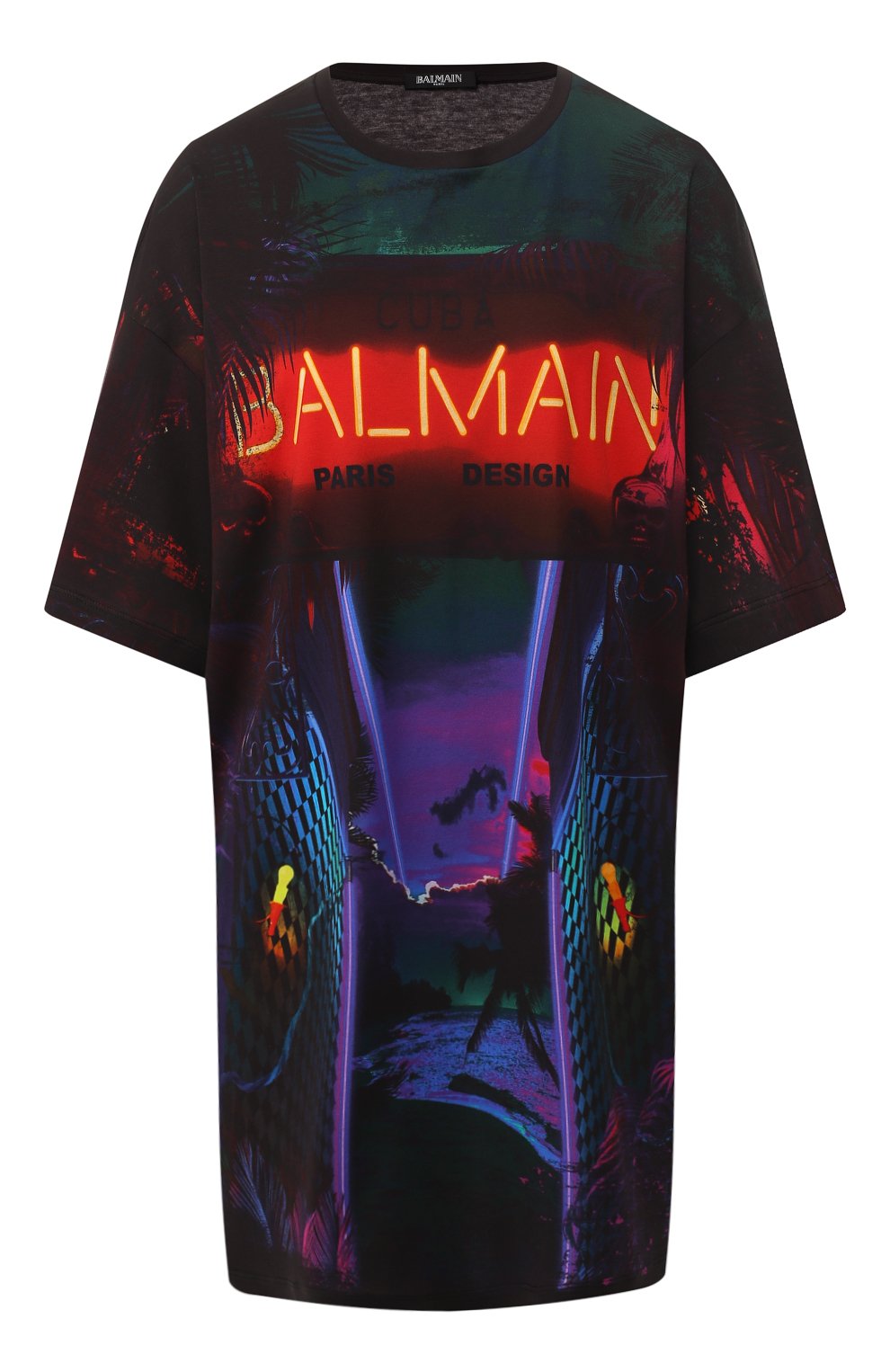 Хлопковая футболка BALMAIN черного цвета по цене 69950 руб., арт. RF11106/I062, фото 1 Хлопковая футболка BALMAIN, арт. RF11106/I062, фото 1