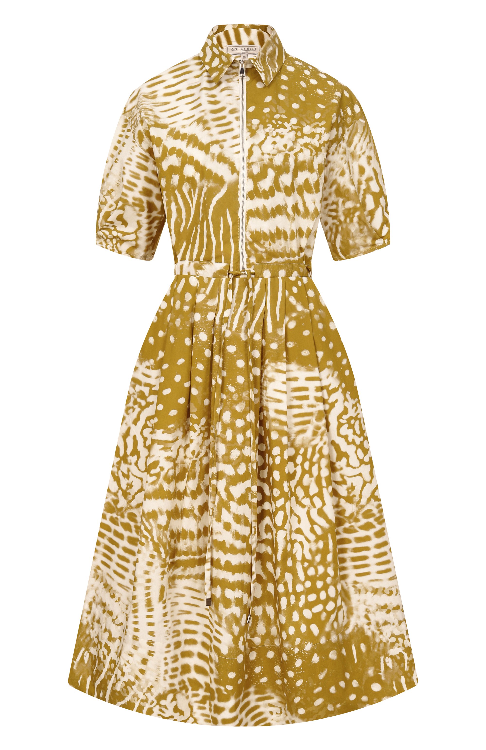 Хлопковое платье ANTONELLI FIRENZE хаки цвета по цене 79950 руб., арт. Q6607/164C, фото 1 Хлопковое платье ANTONELLI FIRENZE, арт. Q6607/164C, фото 1