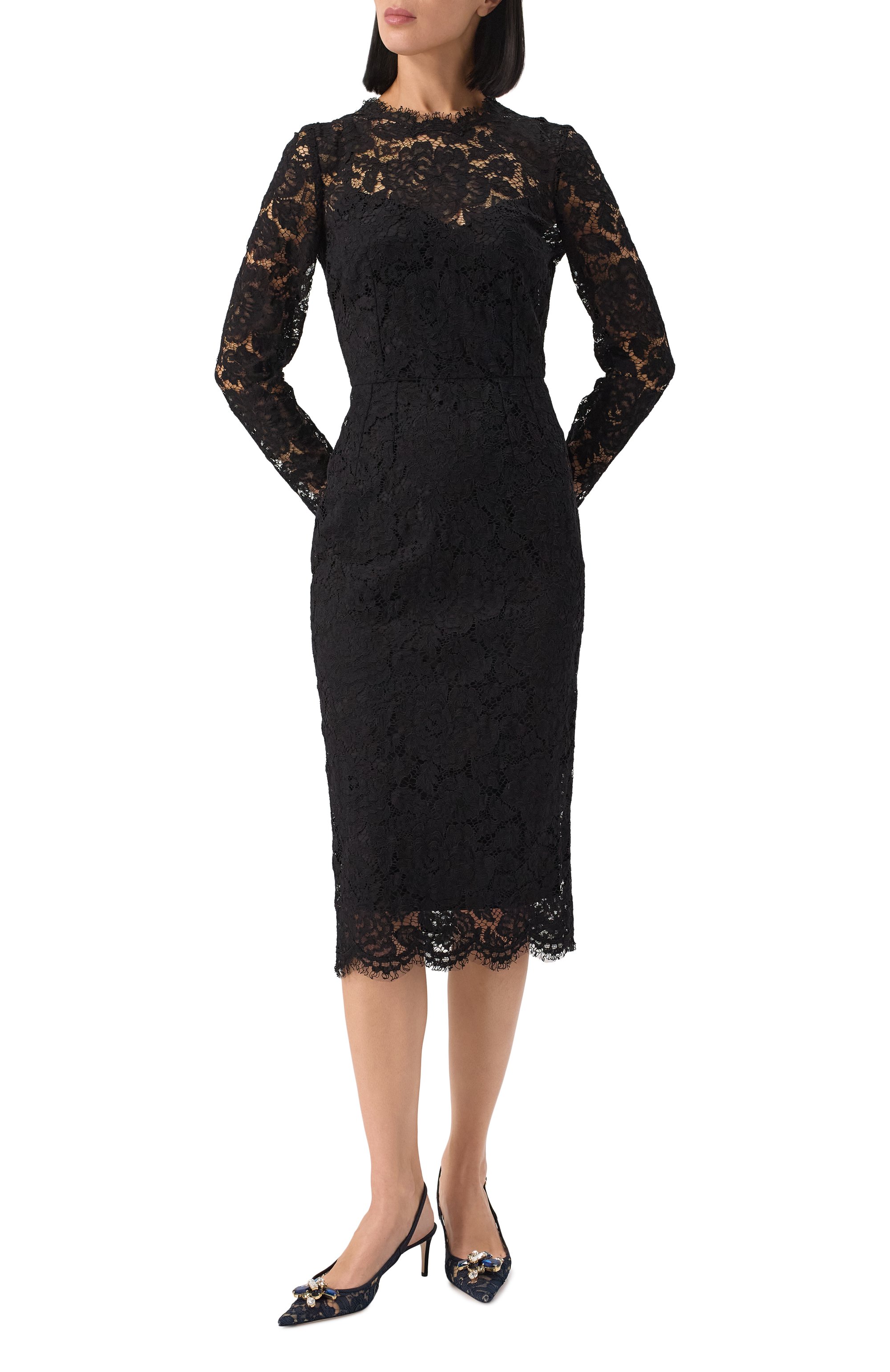 Платье из вискозы и хлопка DOLCE & GABBANA, арт. F6M0DT/GDCLZ, фото 3