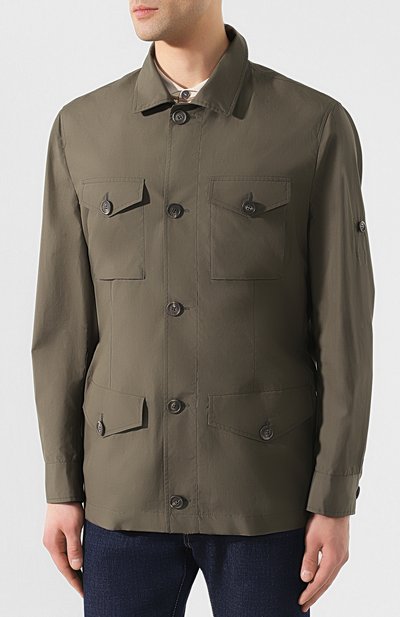 Хлопковая куртка BRUNELLO CUCINELLI хаки цвета по цене 241000 руб., арт. MD4226847, фото 3 Хлопковая куртка BRUNELLO CUCINELLI, арт. MD4226847, фото 3