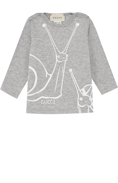 Хлопковый лонгслив с принтом GUCCI, арт. 478350/X3G75, фот о 1