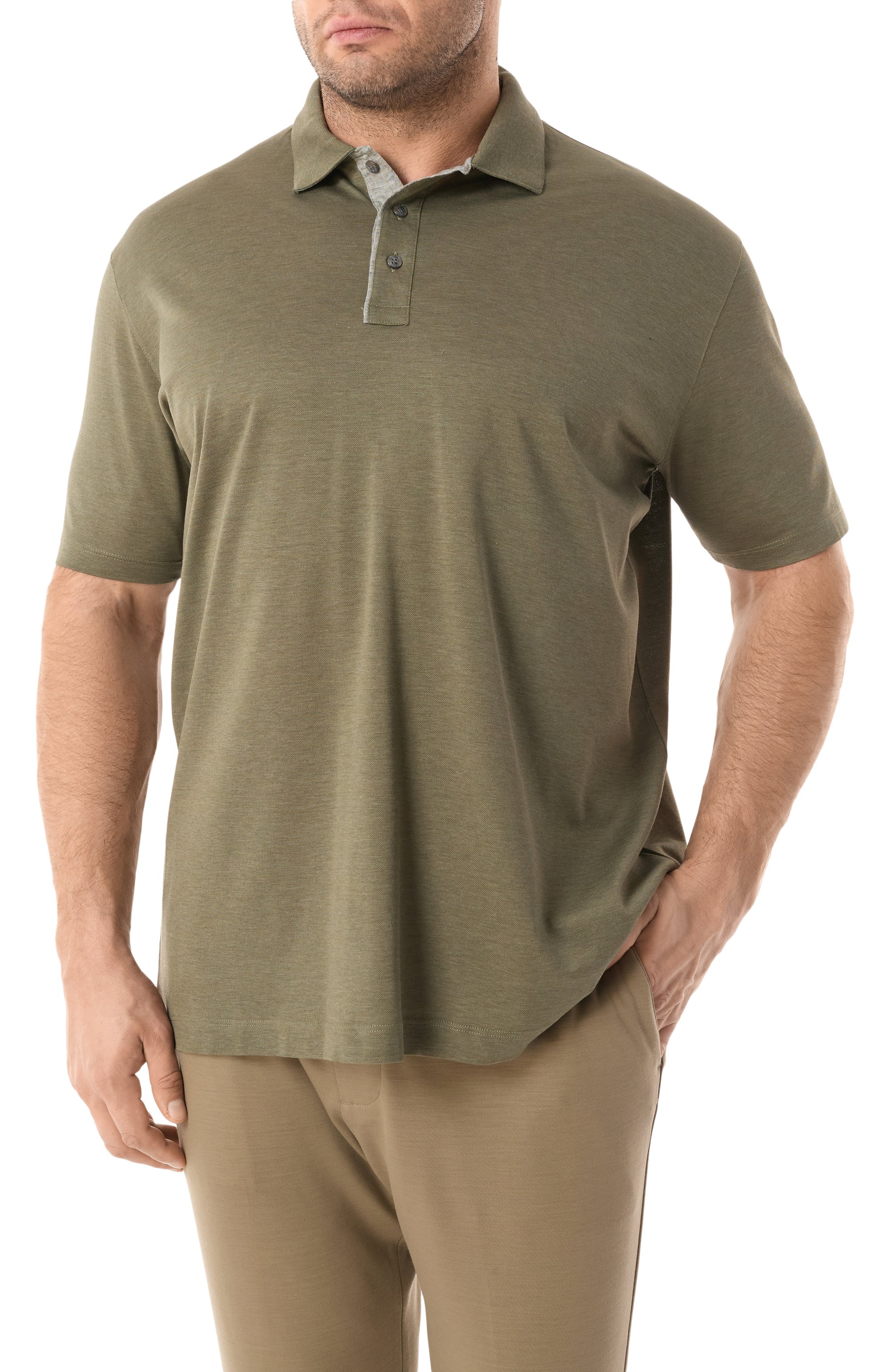 Хлопковое поло PAUL&SHARK хаки цвета по цене 33050 руб., арт. 25411224/3XL, фото 3 Хлопковое поло PAUL&SHARK, арт. 25411224/3XL, фото 3