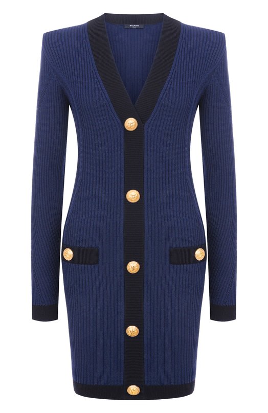 Платье из вискозы Balmain FF0R8033/KJ15 Синий FF0R8033/KJ15
