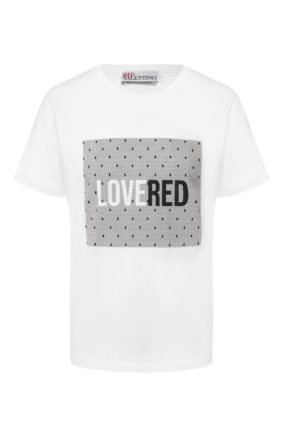 Хлопковая футболка REDVALENTINO белого цвета по цене 13300 руб., арт. TR3MG05Z/516, фото 1 Хлопковая футболка REDVALENTINO, арт. TR3MG05Z/516, фото 1