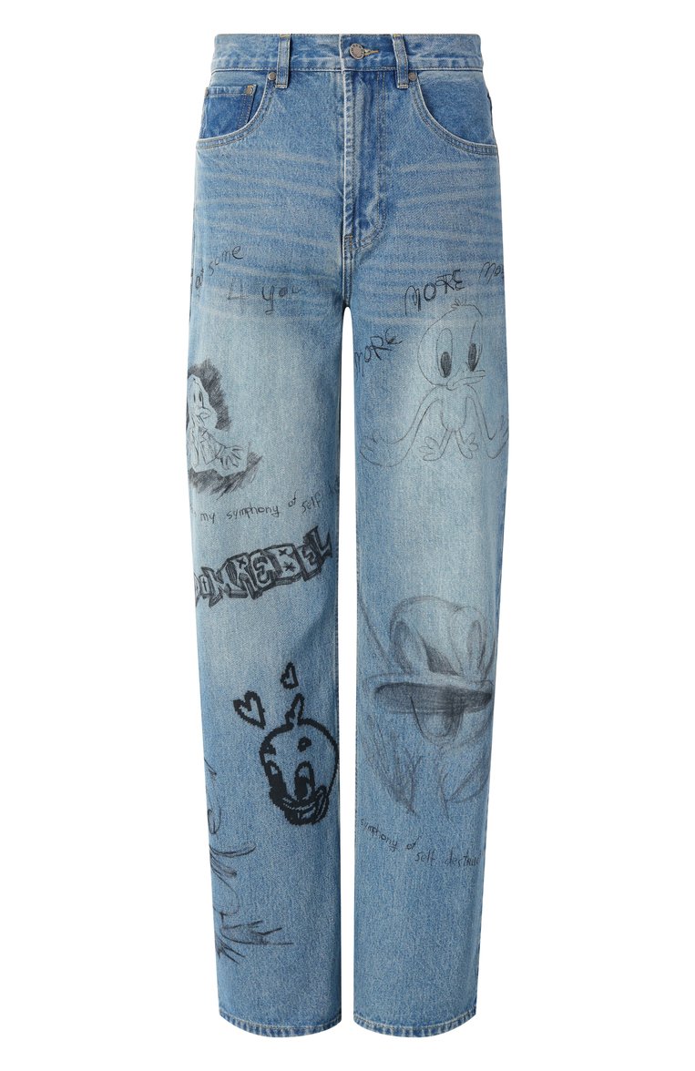 Женские джинсы DOMREBEL голубого цвета, арт. BEAKER B00TCUT JEANS | Фото 1 (Материал сплава: Проставлено; Драгоценные камни: Проставлено; Длина (брюки, джинсы): Стандартные; Стили: Гранж; Материал внешний: Деним, Хлопок; Детали: Делаве, Декор; Кросс-КТ: Деним; Силуэт Ж (брюки и джинсы): Прямые)