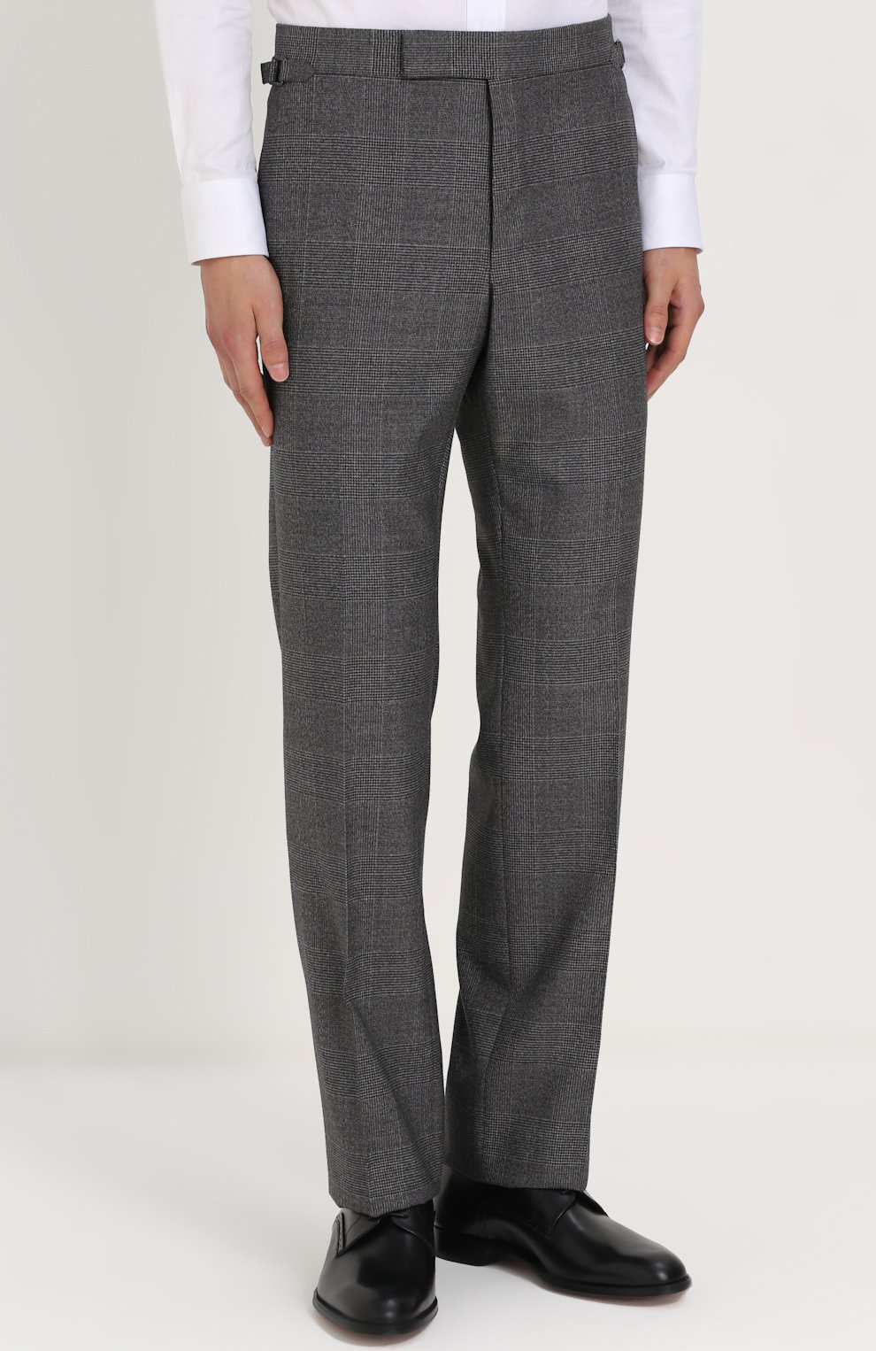Шерстяные брюки в клетку прямого кроя TOM FORD темно-серого цвета по цене 136000 руб., арт. 222R87/610041, фото 3 Шерстяные брюки в клетку прямого кроя TOM FORD, арт. 222R87/610041, фото 3
