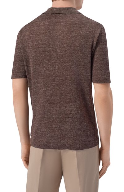 Поло изо льна и шелка ANDREA CAMPAGNA, арт. M5426-8087, фото 4