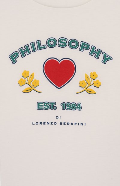Хлопковая футболка PHILOSOPHY DI LORENZO SERAFINI KIDS, арт. I1F613/6203/4-10, фото 3