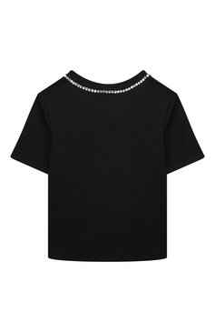 Детская хлопковая футболка DOLCE & GABBANA черного цвета, арт. L5JTKT/G7K5Q/2-6 | Фото 2 (Драгоценные камни: Проставлено; Материал внешний: Хлопок; Рукава: Короткие; Материал сплава: Проставлено; Девочки Кросс-КТ: футболка-одежда; Ростовка одежда: 4 года | 104 с�м, 2 года | 92 см, 3 года | 98 см, 5 лет | 110 см)