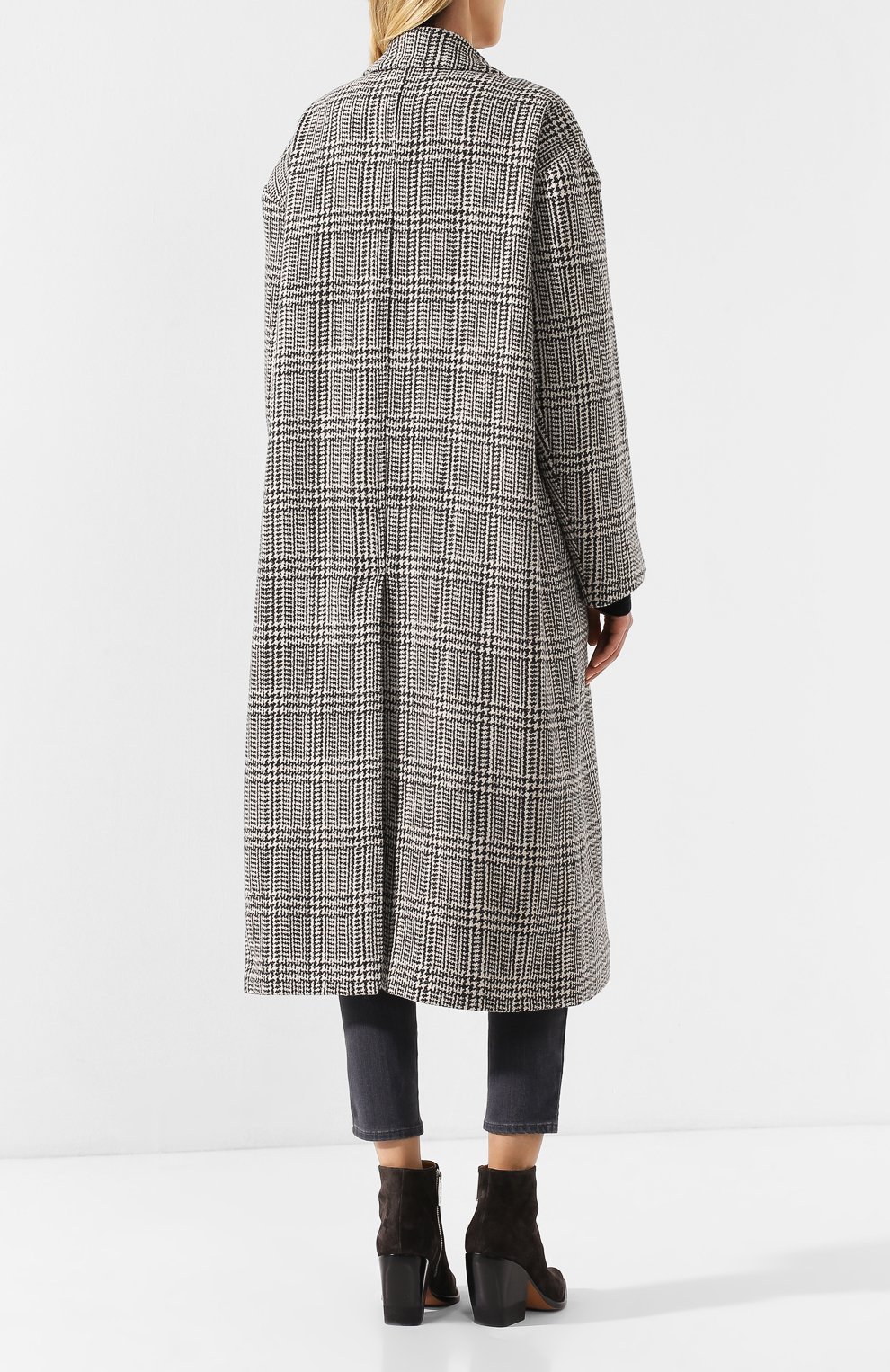 Шерстяное пальто ISABEL MARANT ETOILE черно-белого цвета по цене 67300 руб., арт. MA0699-20P008E/0JIMA, фото 4 Шерстяное пальто ISABEL MARANT ETOILE, арт. MA0699-20P008E/0JIMA, фото 4