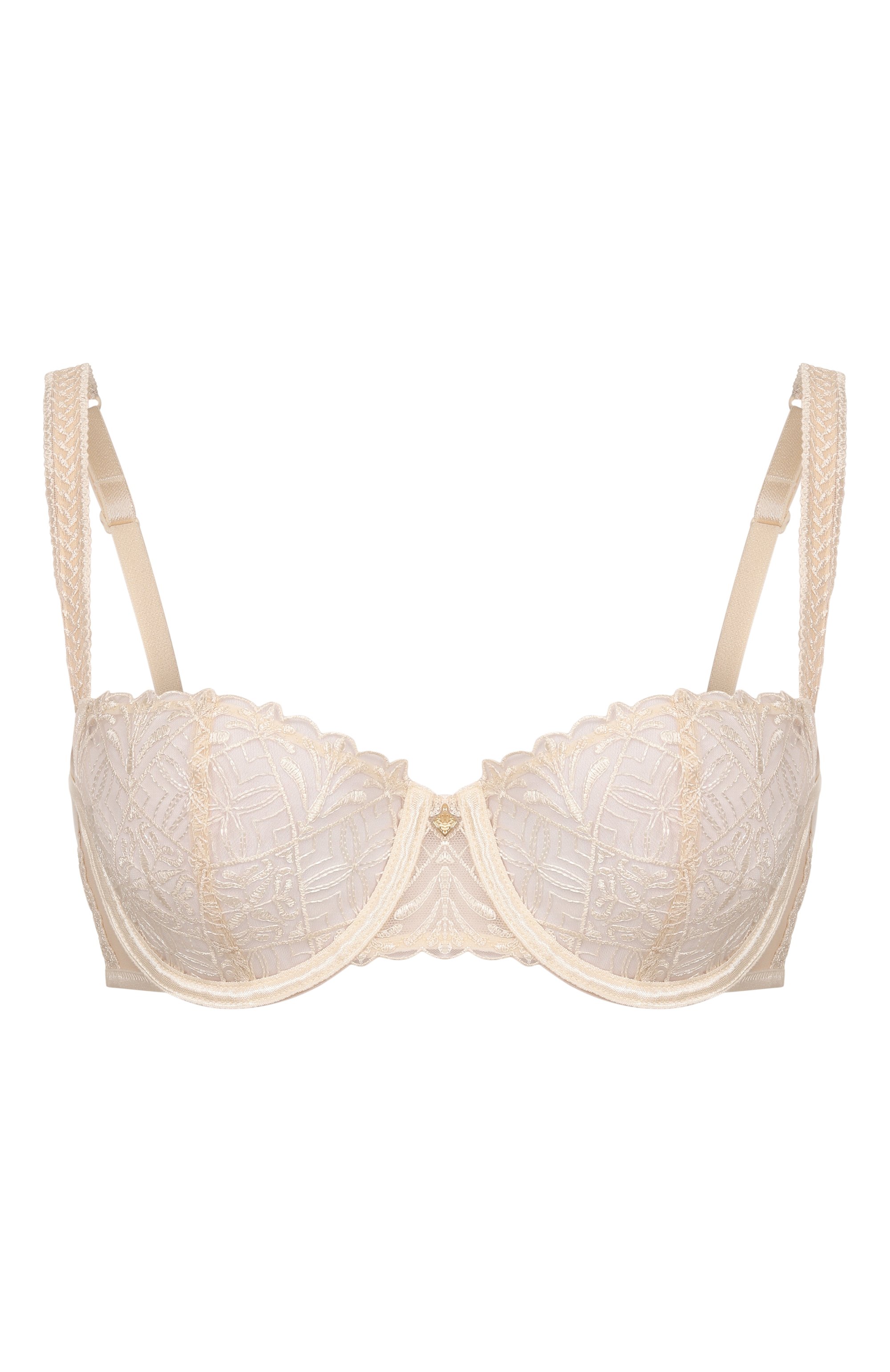 Бюстгальтер-балконет AUBADE кремового цвета по цене 21300 руб., арт. 6CF14, фото 1 Бюстгальтер-балконет AUBADE, арт. 6CF14, фото 1