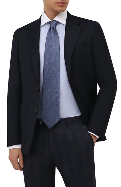 Шелковый галстук ZEGNA голубого цвета по цене 19650 руб., арт. Z2D20T/1XW, фото 2 Шелковый галстук ZEGNA, арт. Z2D20T/1XW, фото 2