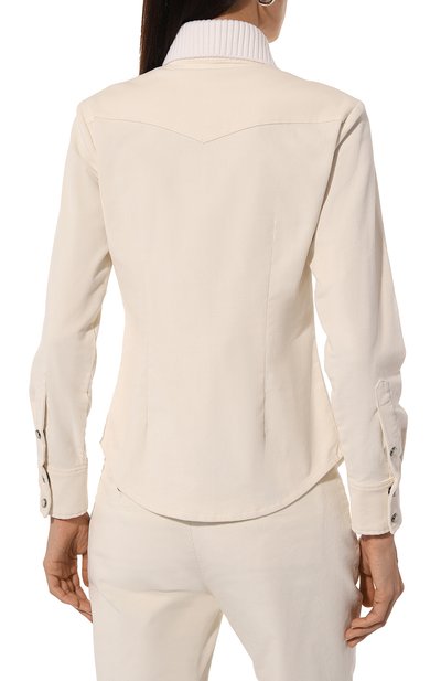 Вельветовая рубашка LORENA ANTONIAZZI кремового цвета по цене 79150 руб., арт. C2492CA55B/4245, фото 4 Вельветовая рубашка LORENA ANTONIAZZI, арт. C2492CA55B/4245, фото 4