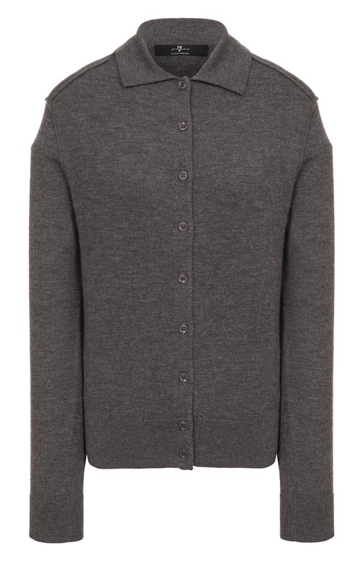Кашемировый кардиган 7 For All Mankind 7N0J0F17-1PG Серый 7N0J0F17-1PG