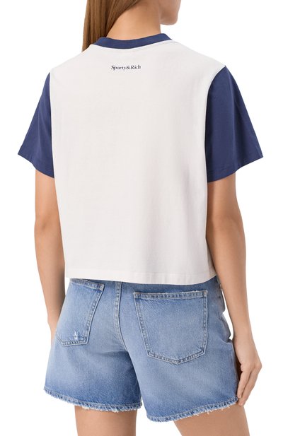 Хлопковая футболка SPORTY AND RICH, арт. T0044508010WH01, фото 4