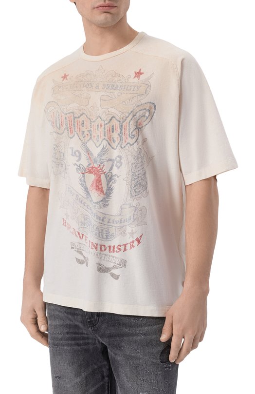 Хлопковая футболка Diesel A23545/0LJCM Кремовый  A23545/0LJCM Фото 3