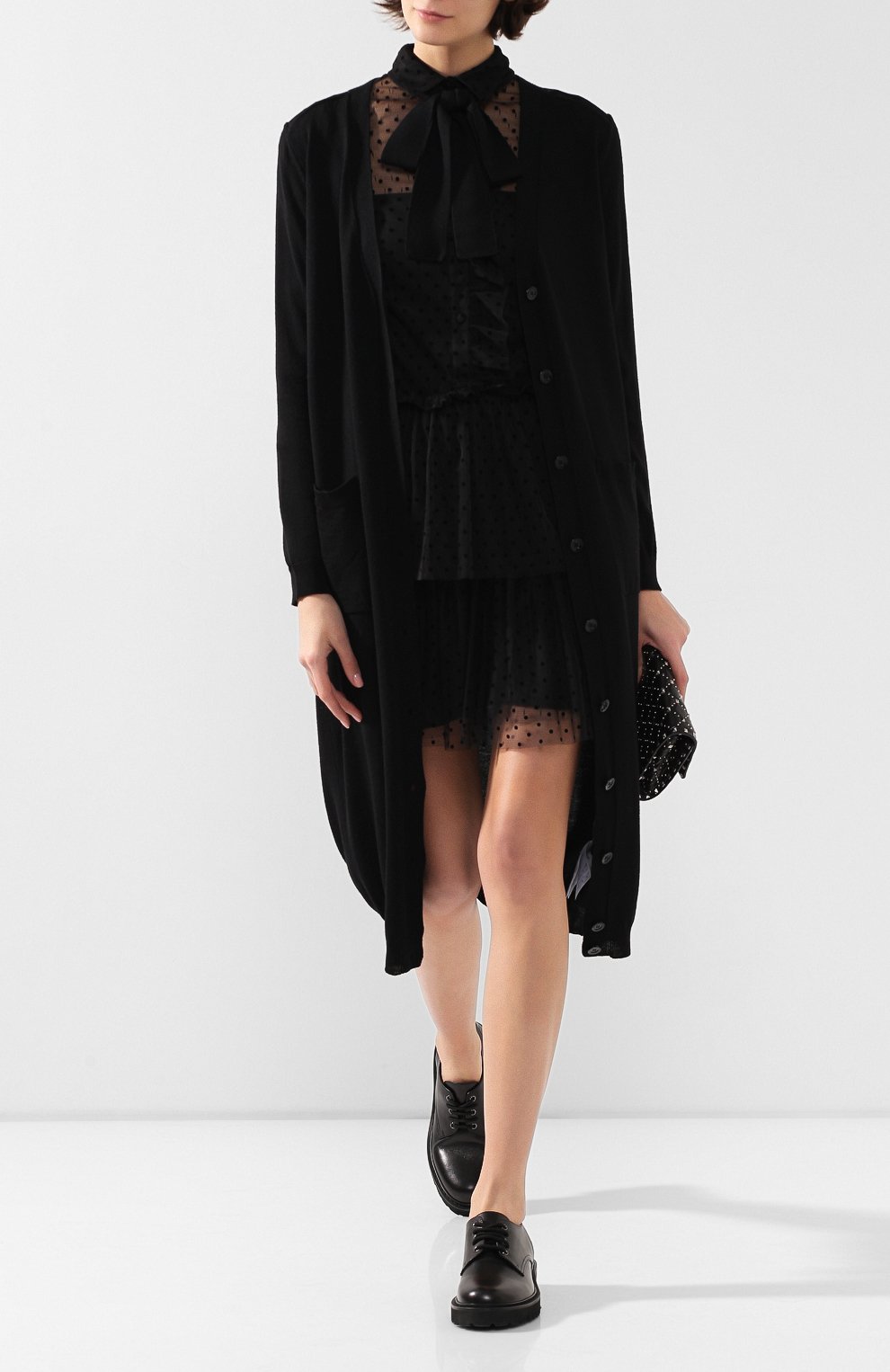 Шерстяной кардиган REDVALENTINO черного цвета по цене 57250 руб., арт. SR0KAA44/4QM, фото 2 Шерстяной кардиган REDVALENTINO, арт. SR0KAA44/4QM, фото 2