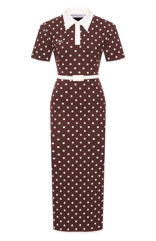 Хлопковое платье ROWEN ROSE RR_J101_L Коричневый RR_J101_L