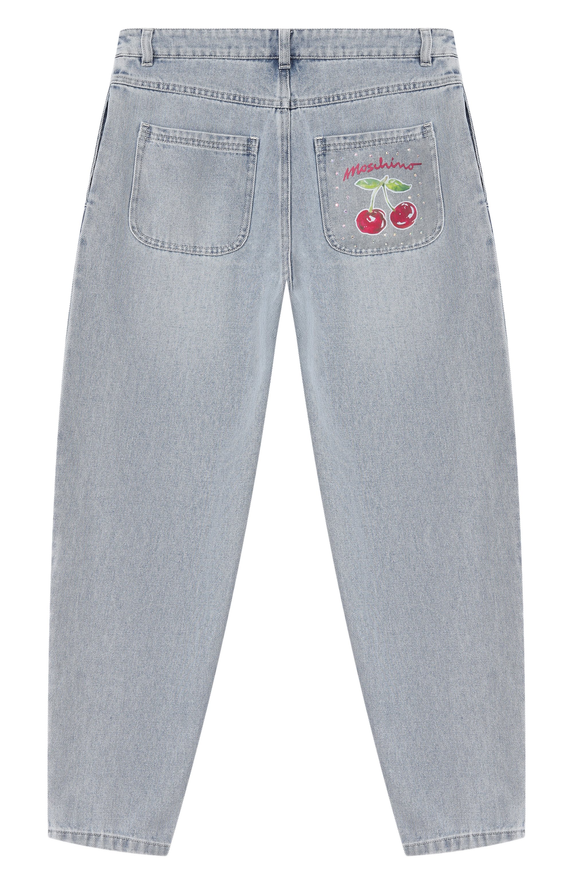 Джинсы MOSCHINO голубого цвета по цене 24900 руб., арт. HDP06W/L0E34, фото 2 Джинсы MOSCHINO, арт. HDP06W/L0E34, фото 2