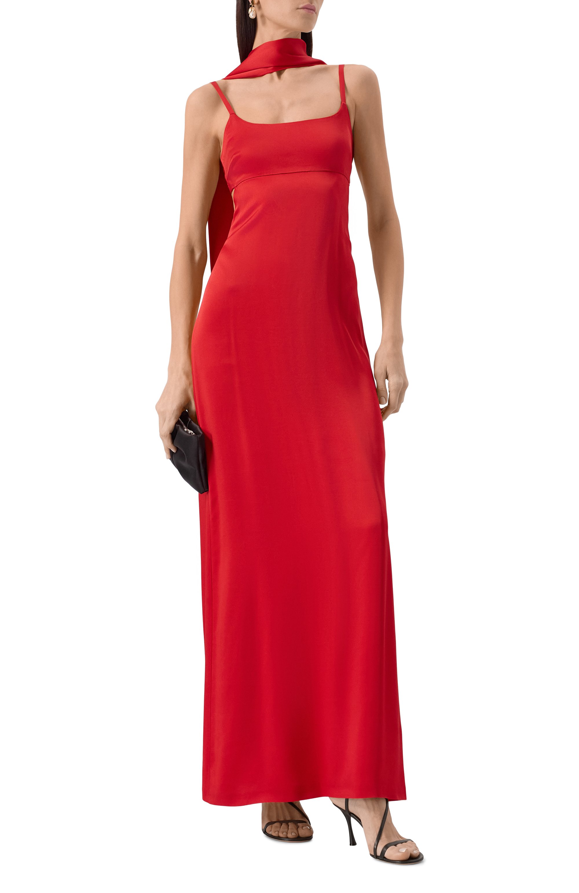 Атласное платье MAX MARA STUDIO красного цвета по цене 87550 руб., арт. DEDE, фото 2 Атласное платье MAX MARA STUDIO, арт. DEDE, фото 2