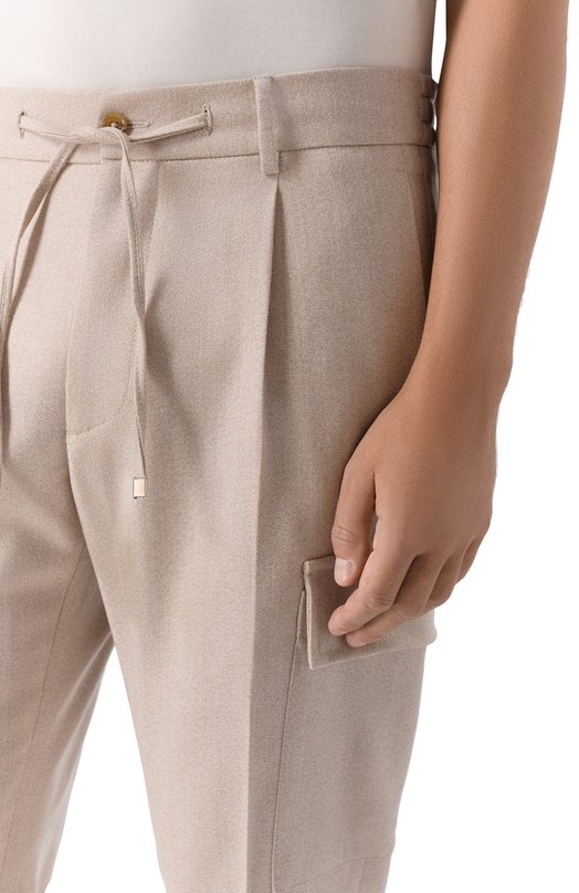 Шерстяные брюки-карго Andrea Campagna SPIAGGIA 1P CARG0/AN1514 Кремовый  SPIAGGIA 1P CARG0/AN1514 Фото 5