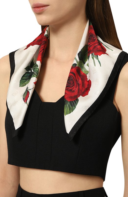 Шелковый платок Dolce & Gabbana FN093R/GDCQL Белый  FN093R/GDCQL Фото 2