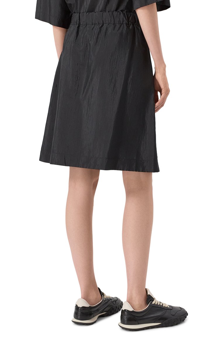 Женская юбка JIL SANDER черного цвета, арт. J40MA0169-J70003 | Фото 4 (Материал внешний: Шелк, Синтетический материал; Стили: Минимализм; Кросс-КТ: костюм; Длина Ж (юбки, платья, шорты): Мини)