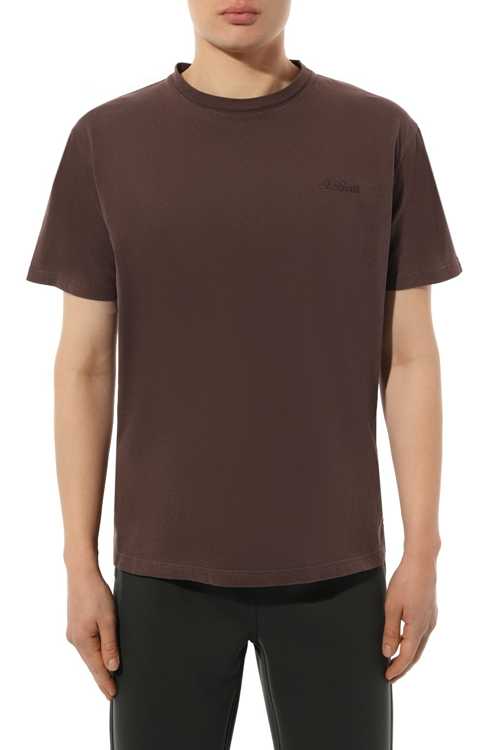 Хлопковая футболка MC2 SAINT BARTH темно-коричневого цвета по цене 7420 руб., арт. STBM/ARN0TT/00339E, фото 3 Хлопковая футболка MC2 SAINT BARTH, арт. STBM/ARN0TT/00339E, фото 3