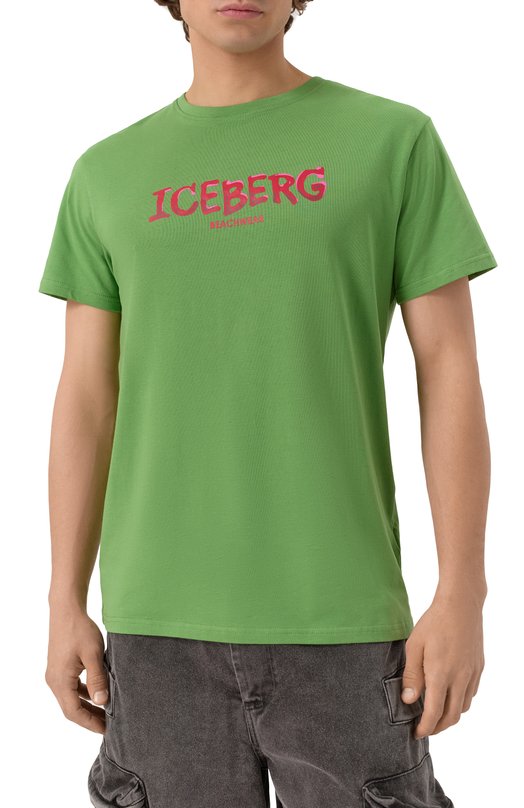 Хлопковая футболка Iceberg ICE25MTS01 Зелёный  ICE25MTS01 Фото 3