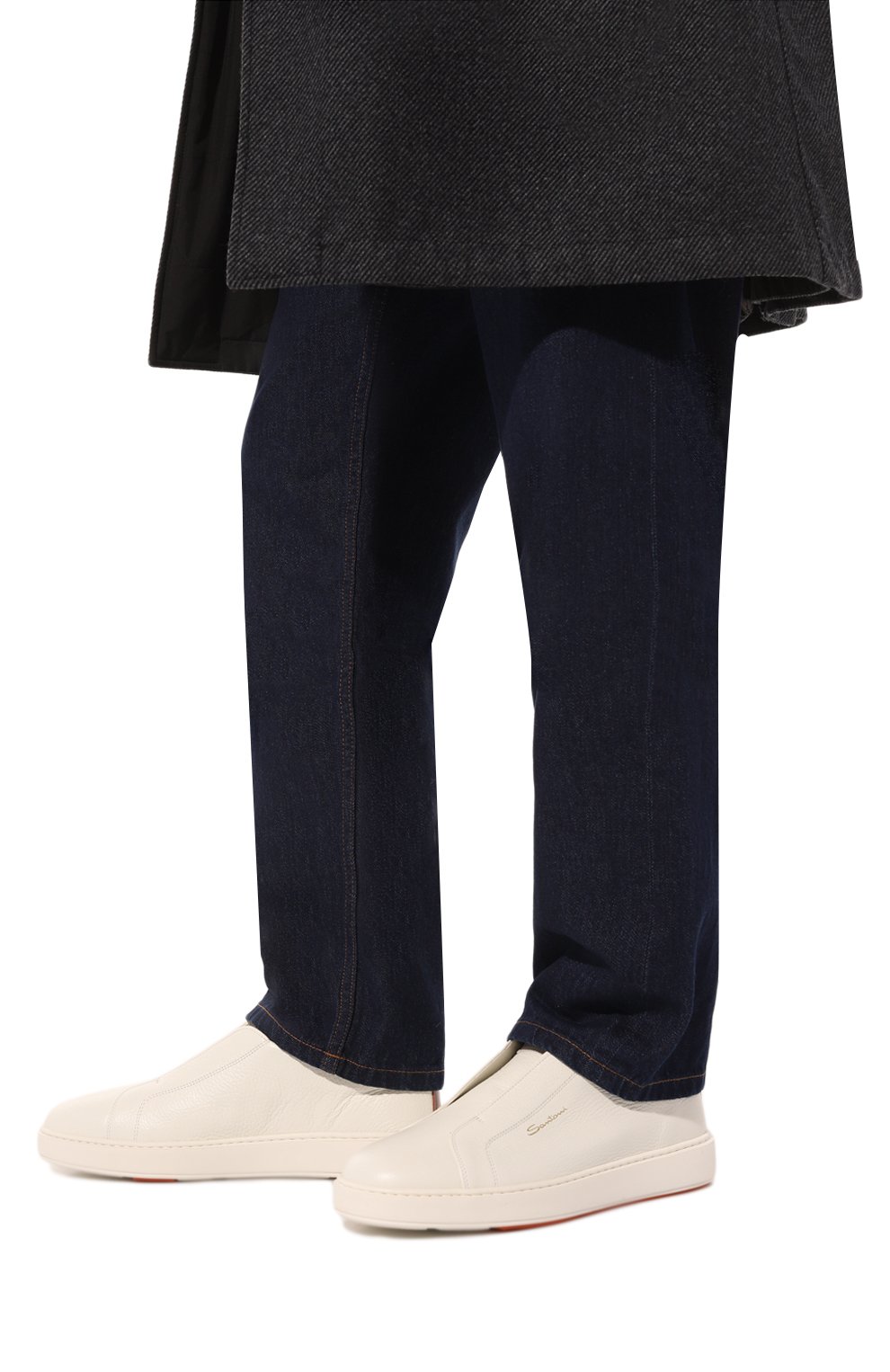 Кожаные кеды SANTONI, арт. MBCD21959BARSCBEI50, фото 3