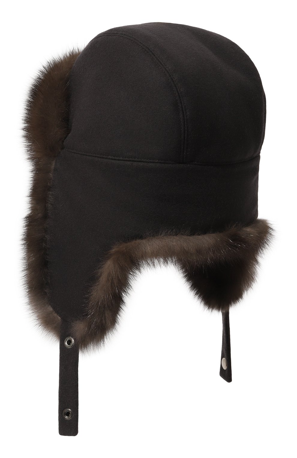 Кашемировая шапка-ушанка с отделкой из меха соболя BLACK SABLE, арт. BS-005F10, фото 3