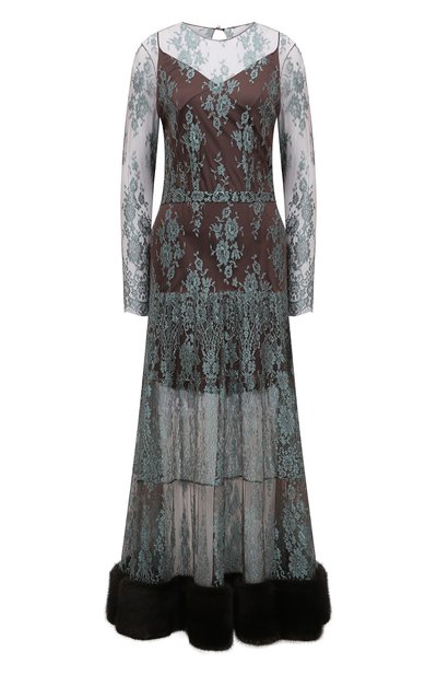 Женское платье с отделкой из меха норки YANA DRESS, арт. 1-23/7-001-КП550МН