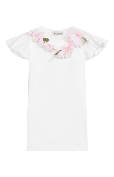 Хлопковая футболка MONNALISA, арт. 11E613