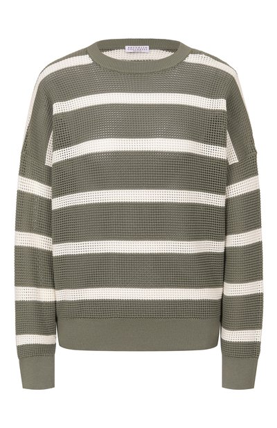 Женский хлопковый пуловер BRUNELLO CUCINELLI, арт. M19225700