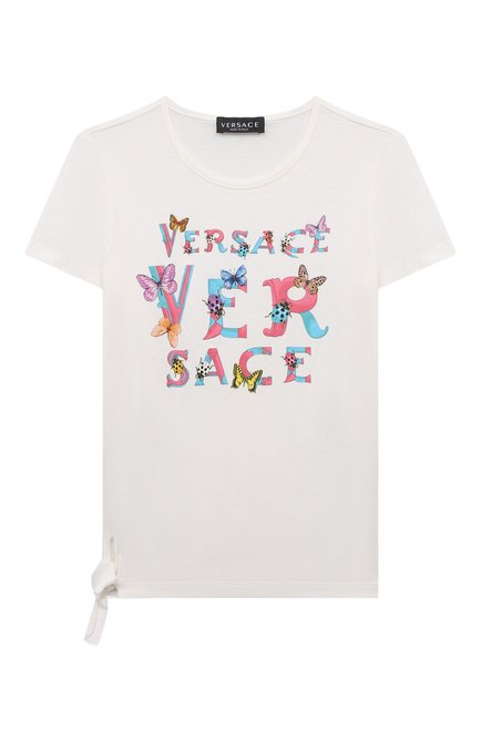 Хлопковая футболка VERSACE, арт. 1009092/1A08135/4A-6A