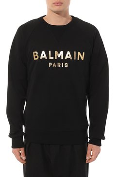 Хлопковый свитшот BALMAIN, арт. AH1JQ005BB29, фото 3