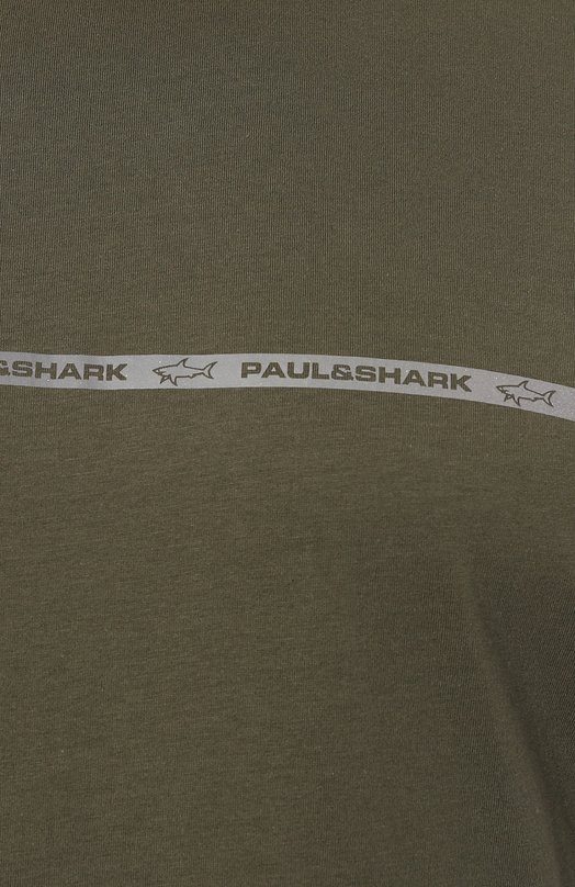 Хлопковая футболка Paul&Shark 23411033 Хаки  23411033 Фото 5