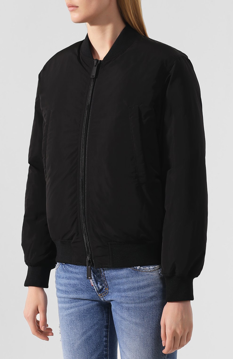 Пуховый бомбер DSQUARED2 черного цвета по цене 52050 руб., арт. S75AM0686/S52109, фото 3 Пуховый бомбер DSQUARED2, арт. S75AM0686/S52109, фото 3