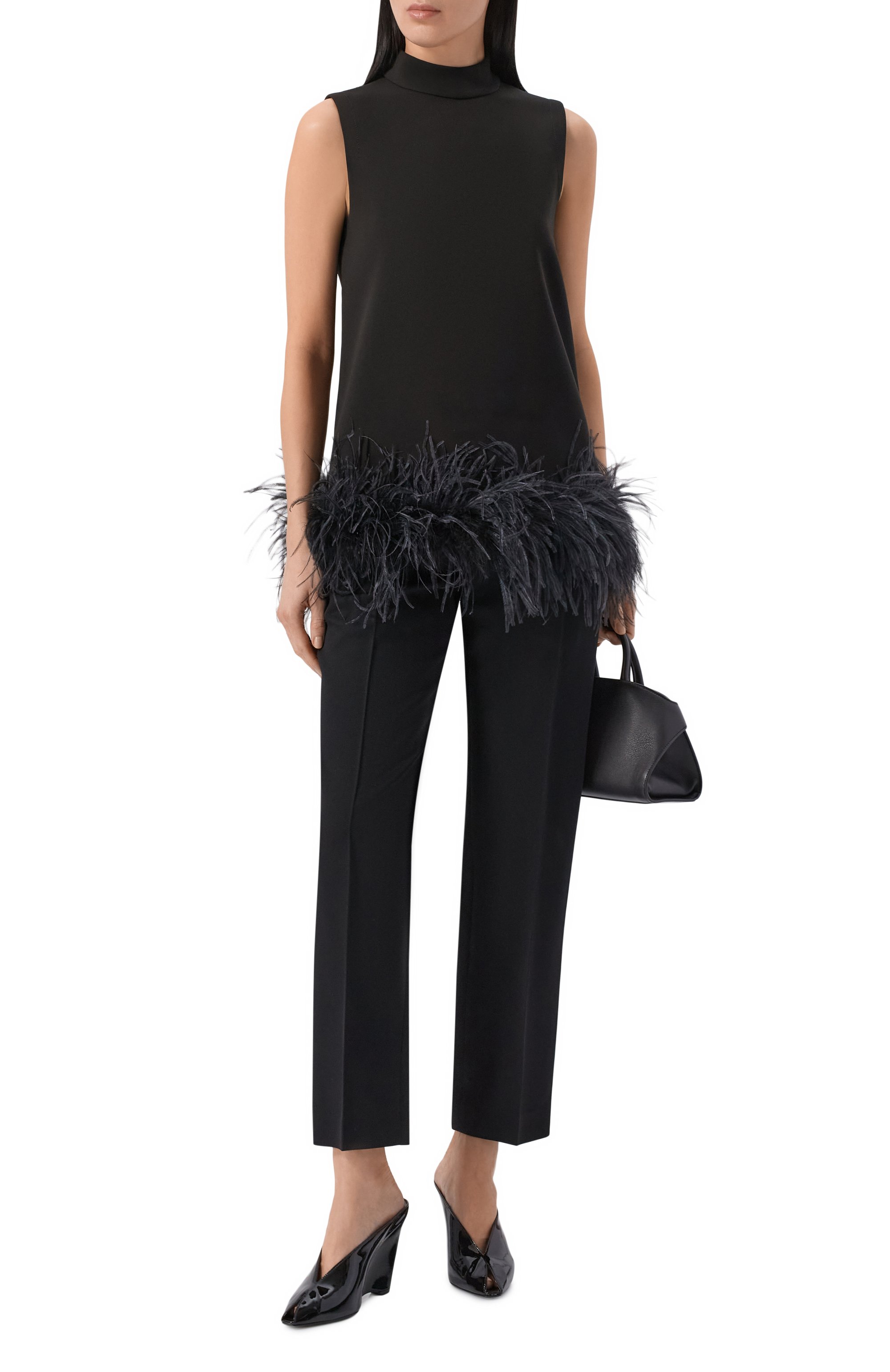 Топ с отделкой перьями MAX MARA STUDIO, арт. MSEVELL0, фото 2