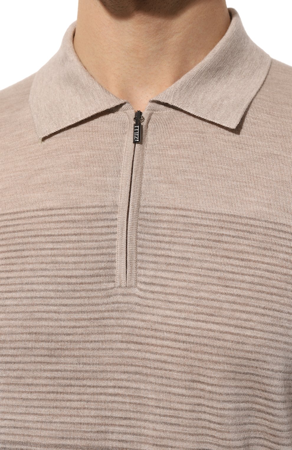 Поло из шерсти и шелка ZILLI бежевого цвета по цене 106500 руб., арт. KZP001M0230VZGS00, фото 5 Поло из шерсти и шелка ZILLI, арт. KZP001M0230VZGS00, фото 5