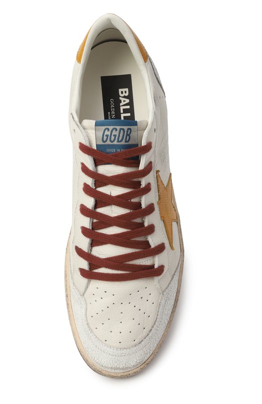 Кожаные кеды Ball Star  Golden Goose Deluxe Brand GMF00117.F007352 Белый  GMF00117.F007352 Фото 6