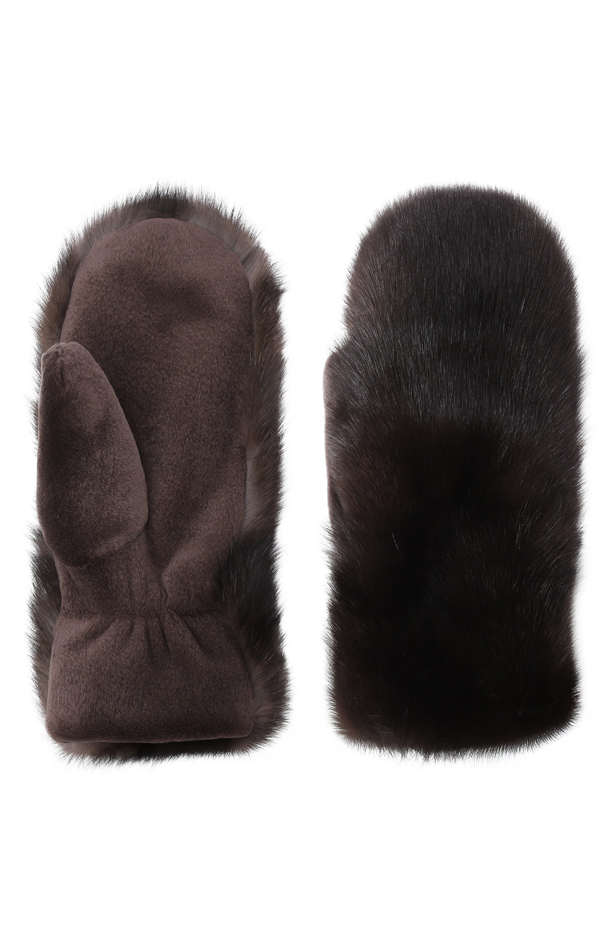 Меховые варежки из соболя и норки MVST, арт. MGL-01 SABLE FARM+MINK, фото 2