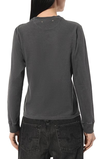 Хлопковый пуловер GOLDEN GOOSE DELUXE BRAND темно-серого цвета по цене 24750 руб., арт. GWP01419.P001223, фото 4 Хлопковый пуловер GOLDEN GOOSE DELUXE BRAND, арт. GWP01419.P001223, фото 4
