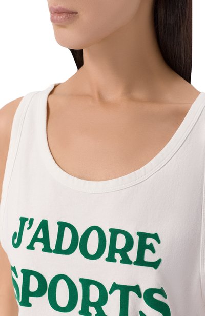 Хлопковая майка SPORTY AND RICH белого цвета по цене 12150 руб., арт. T012373702WH01, фото 5 Хлопковая майка SPORTY AND RICH, арт. T012373702WH01, фото 5