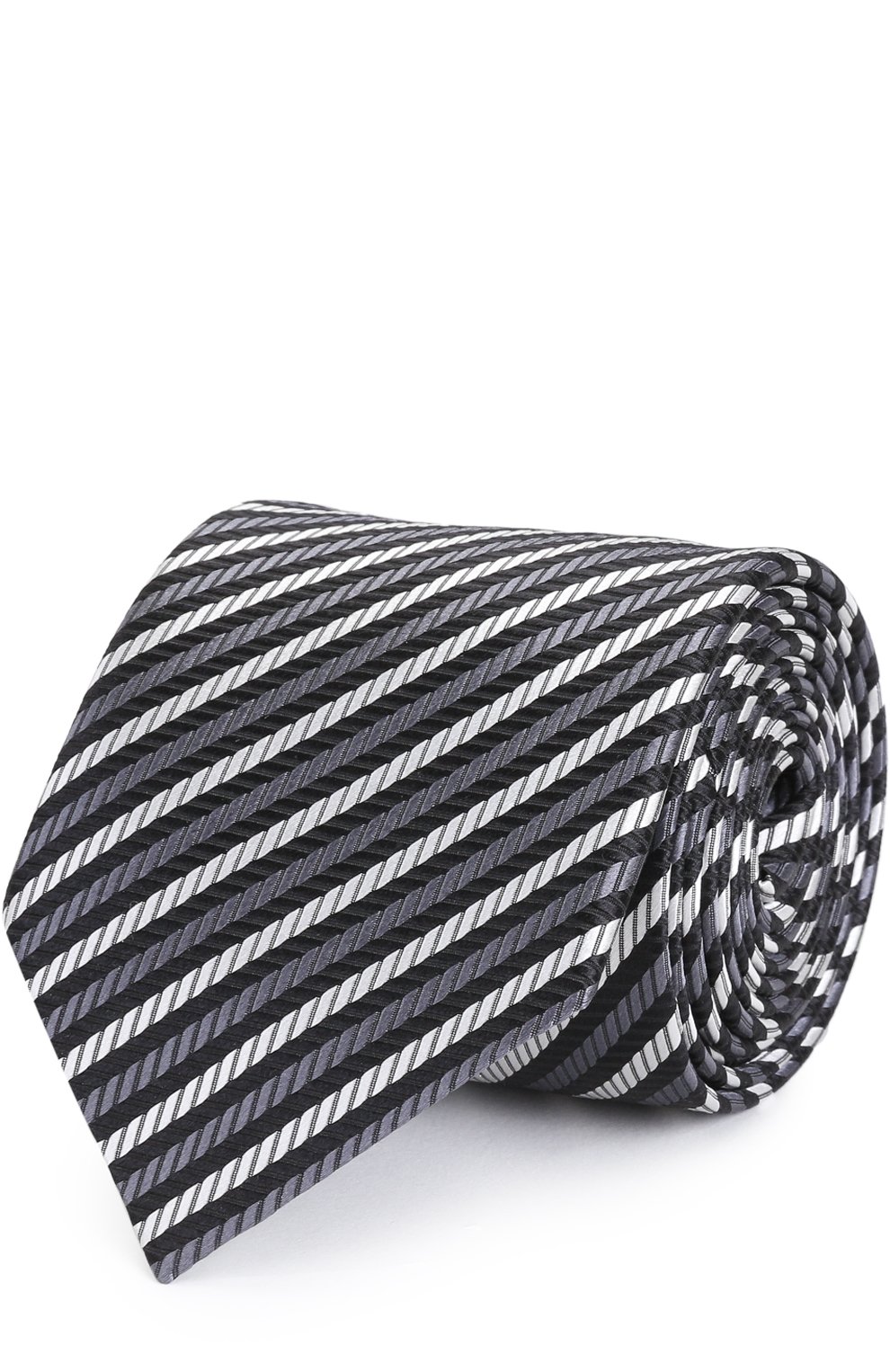 Шелковый галстук в полоску ZEGNA серого цвета по цене 17950 руб., арт. Z9D081L8, фото 1 Шелковый галстук в полоску ZEGNA, арт. Z9D081L8, фото 1
