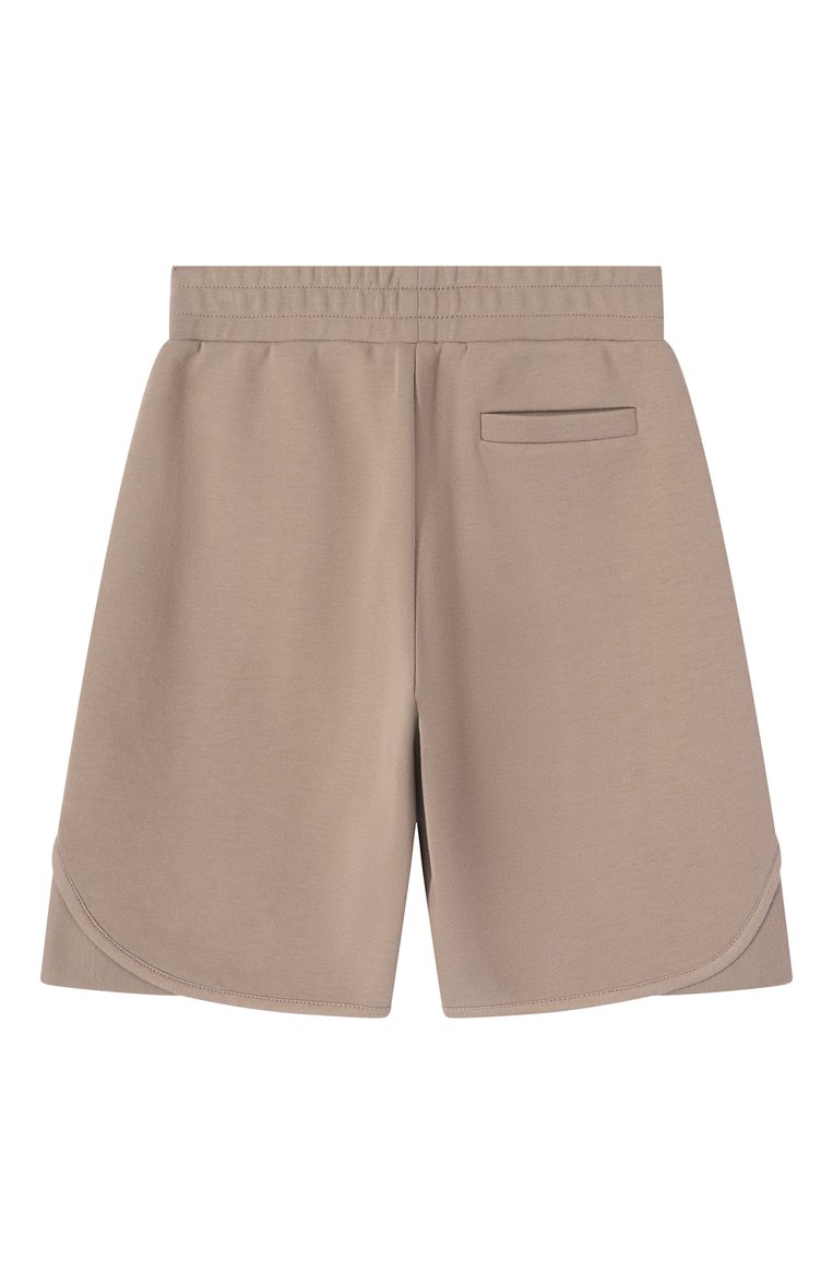 Детского комплект из футболки и шорт EMPORIO ARMANI бежевого цвета, арт. EB000169/AF13218 | Фото 6 (Рукава: Короткие; Мальчики Кросс-КТ: Костюмы-спорт; Материал внешний: Синтетический материал; Автоматизация ТО: Проставлено; Автоматизация состава: Проставлено; Ростовка одежда: 6 лет | 116 см, 13 - 15 лет | 158 см, 10 - 11 лет | 140 - 146см, 16 лет | 164 см, 5 лет | 110 см, 7 лет | 122 см, 8 лет | 128 см, 4 года | 104 см)
