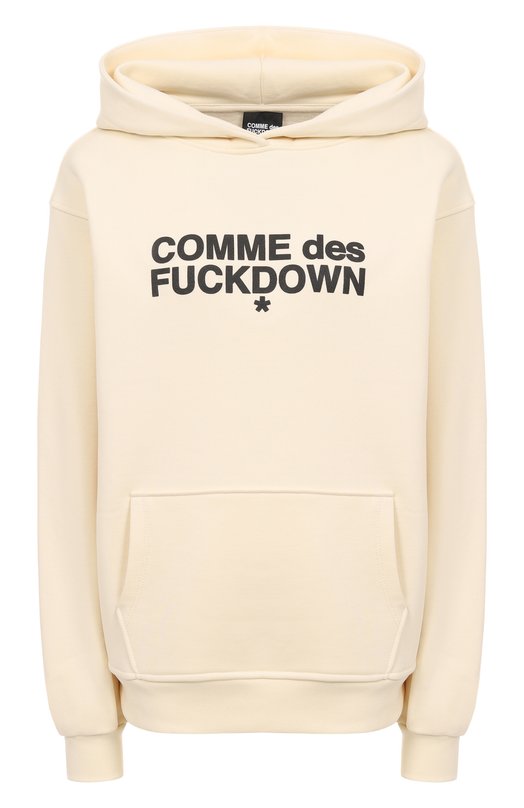 Хлопковое худи Comme des Fuckdown CFABW01355 Кремовый CFABW01355