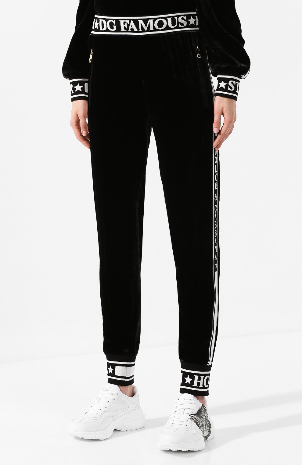 Бархатные джоггеры DOLCE & GABBANA, арт. FTA1DT/FUVJK, фото 3