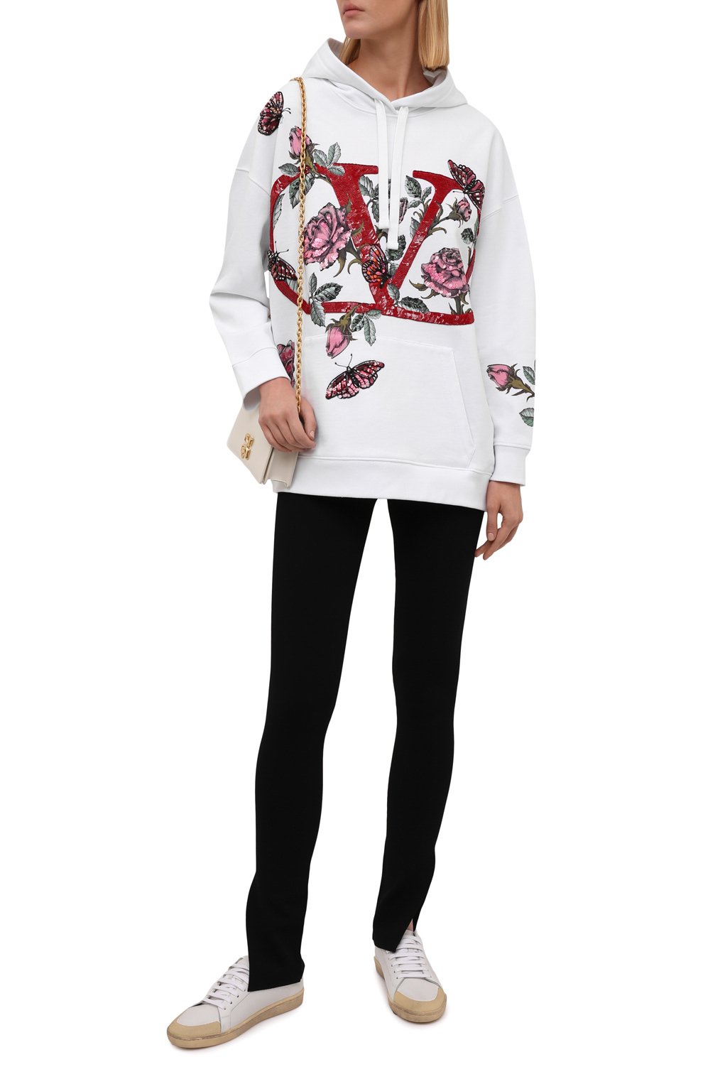 Хлопковое худи VALENTINO белого цвета по цене 212000 руб., арт. WB3MF10D6L1, фото 2 Хлопковое худи VALENTINO, арт. WB3MF10D6L1, фото 2